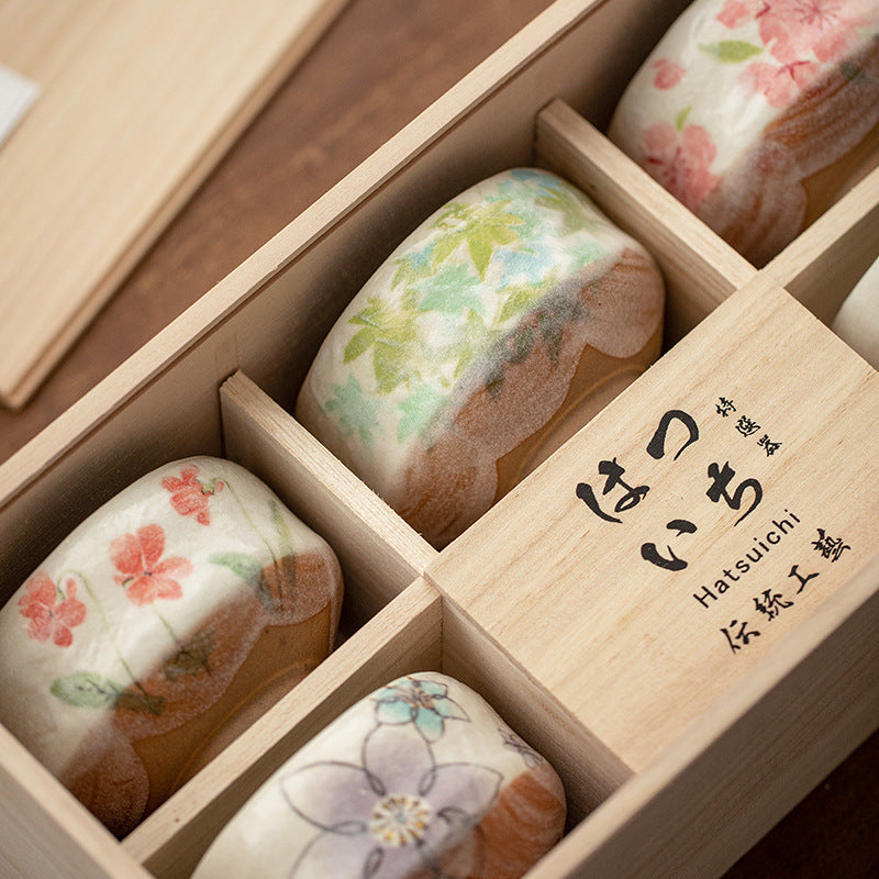 【美濃燒 MINO WARE】春日宴茶 茶碗 五件套