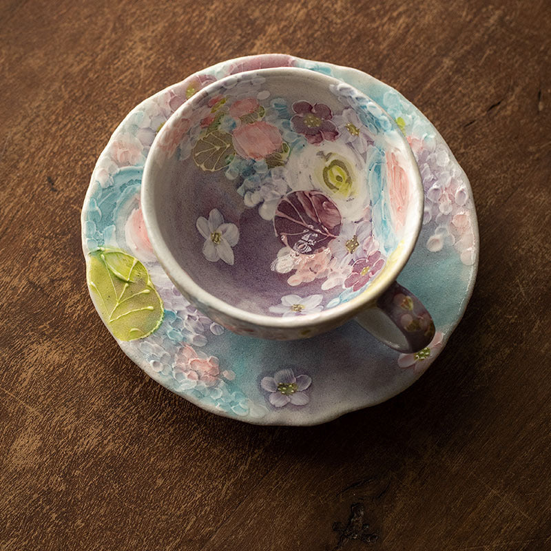 【瀨戶燒 SETO WARE】手繪 繁花 套杯