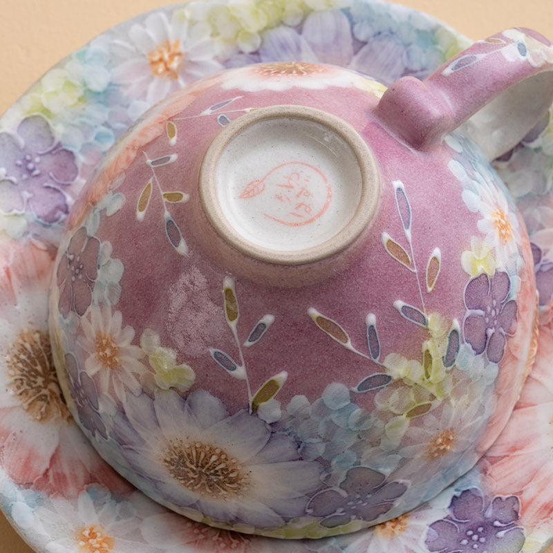【瀨戶燒 SETO WARE】手繪 繁花 套杯
