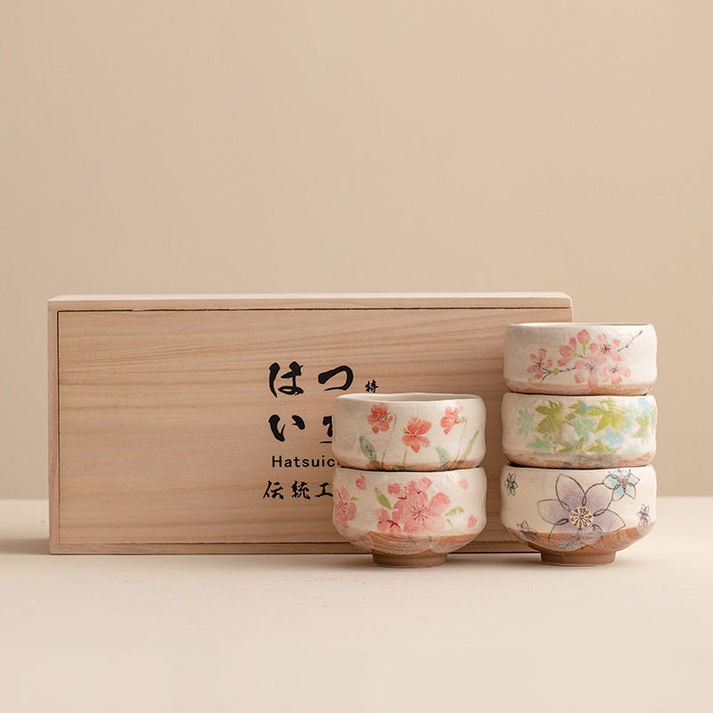 【美濃燒 MINO WARE】春日宴茶 茶碗 五件套