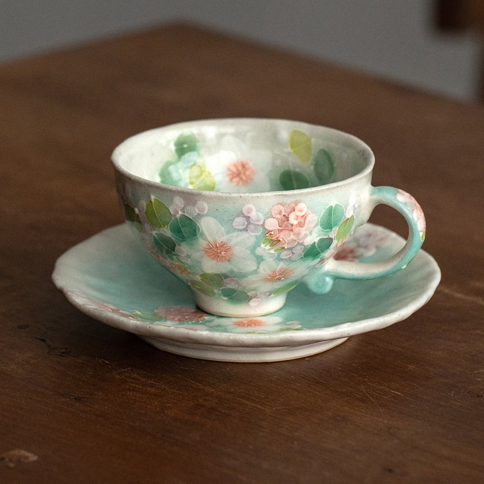 【瀨戶燒 SETO WARE】手繪 繁花 套杯
