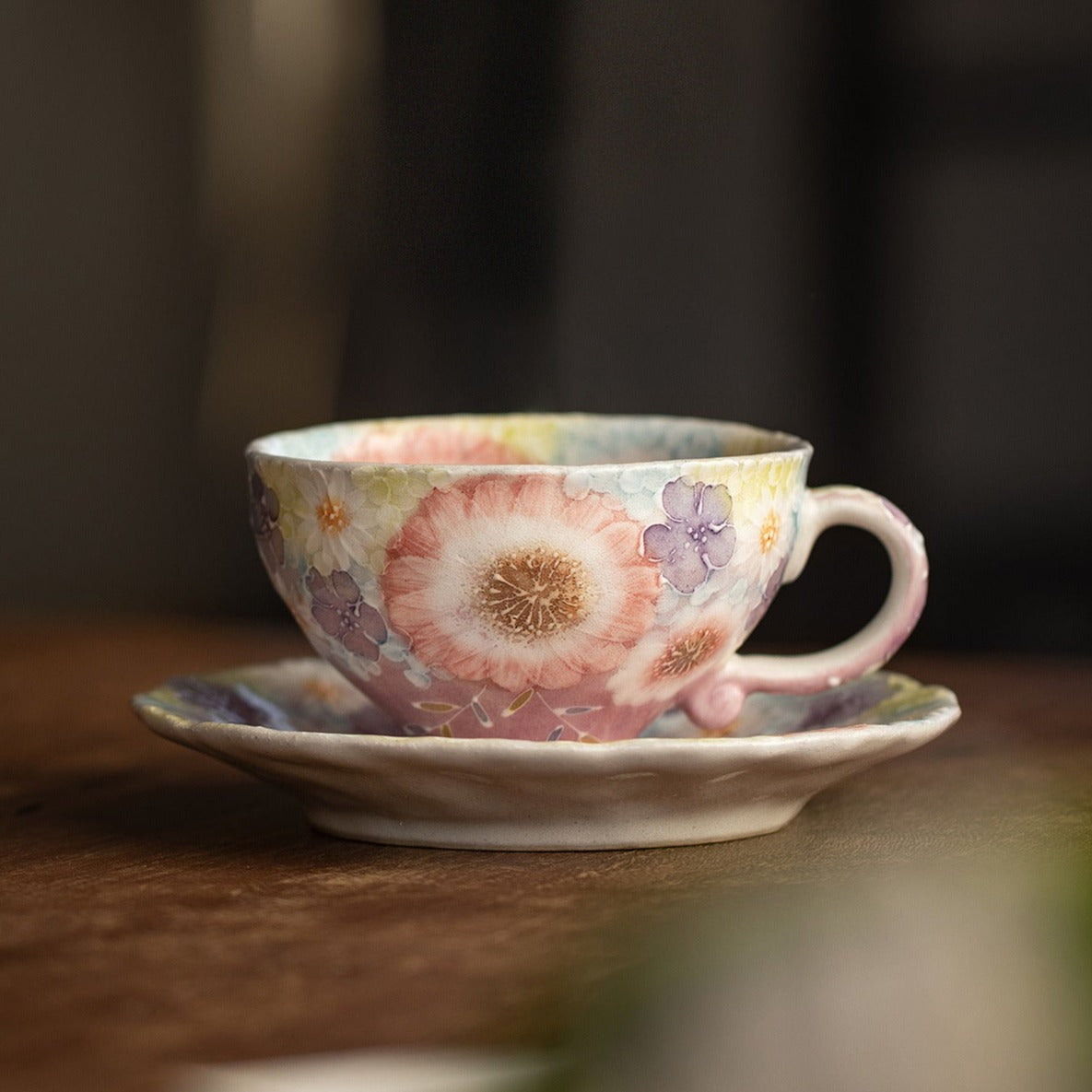 【瀨戶燒 SETO WARE】手繪 繁花 套杯