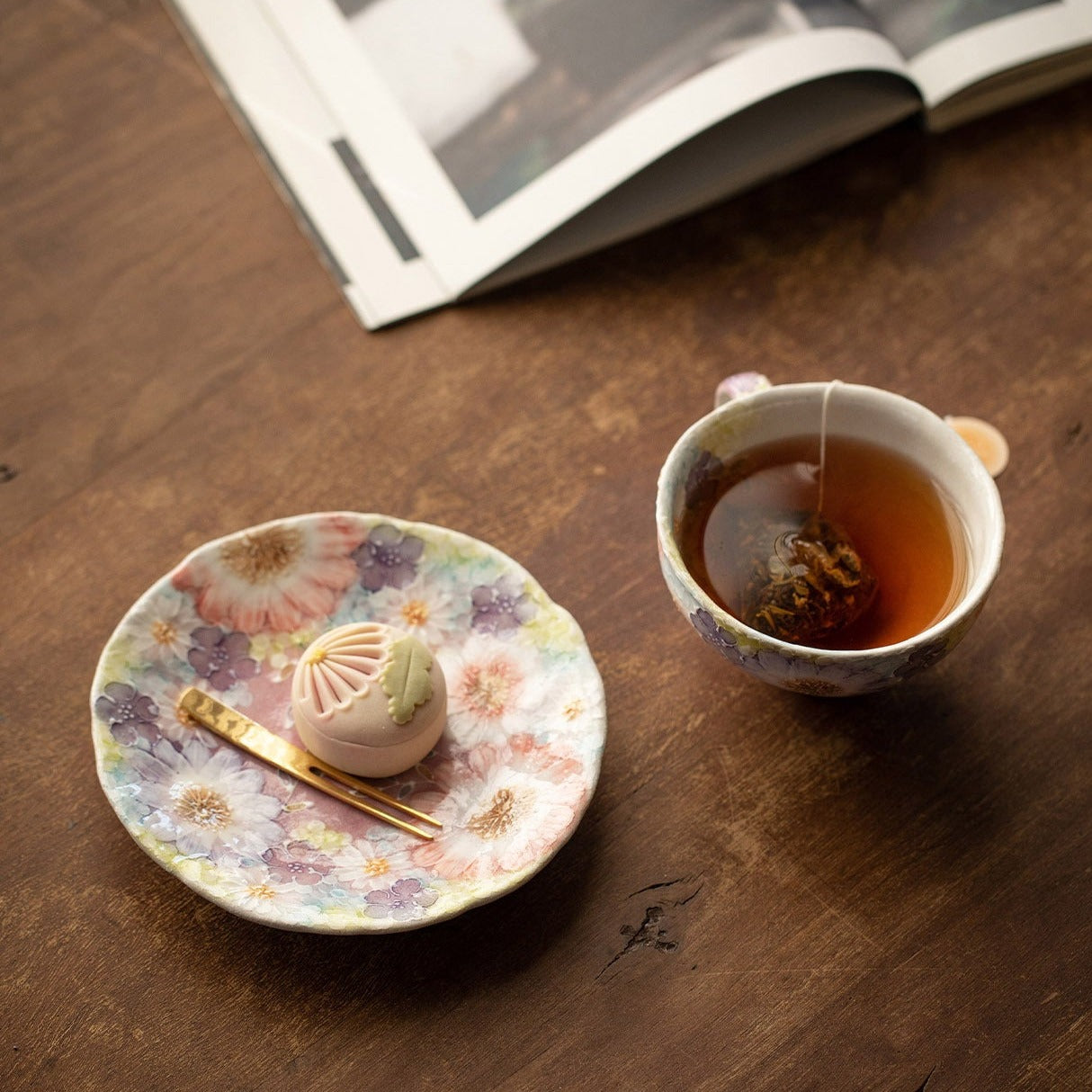 【瀨戶燒 SETO WARE】手繪 繁花 套杯