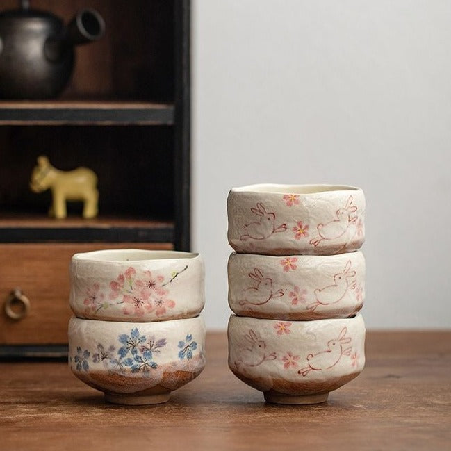 【美濃燒 MINO WARE】春日宴茶 茶碗 五件套