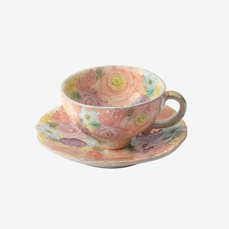 【瀨戶燒 SETO WARE】手繪 繁花 套杯