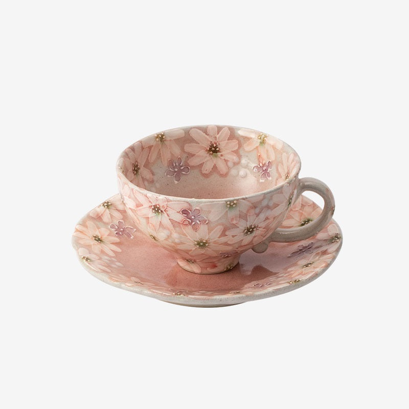 【瀨戶燒 SETO WARE】手繪 繁花 套杯