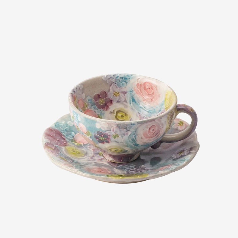 【瀨戶燒 SETO WARE】手繪 繁花 套杯
