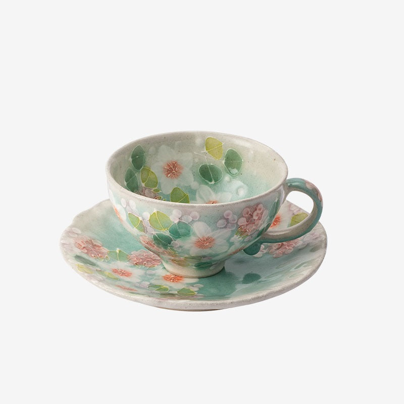 【瀨戶燒 SETO WARE】手繪 繁花 套杯