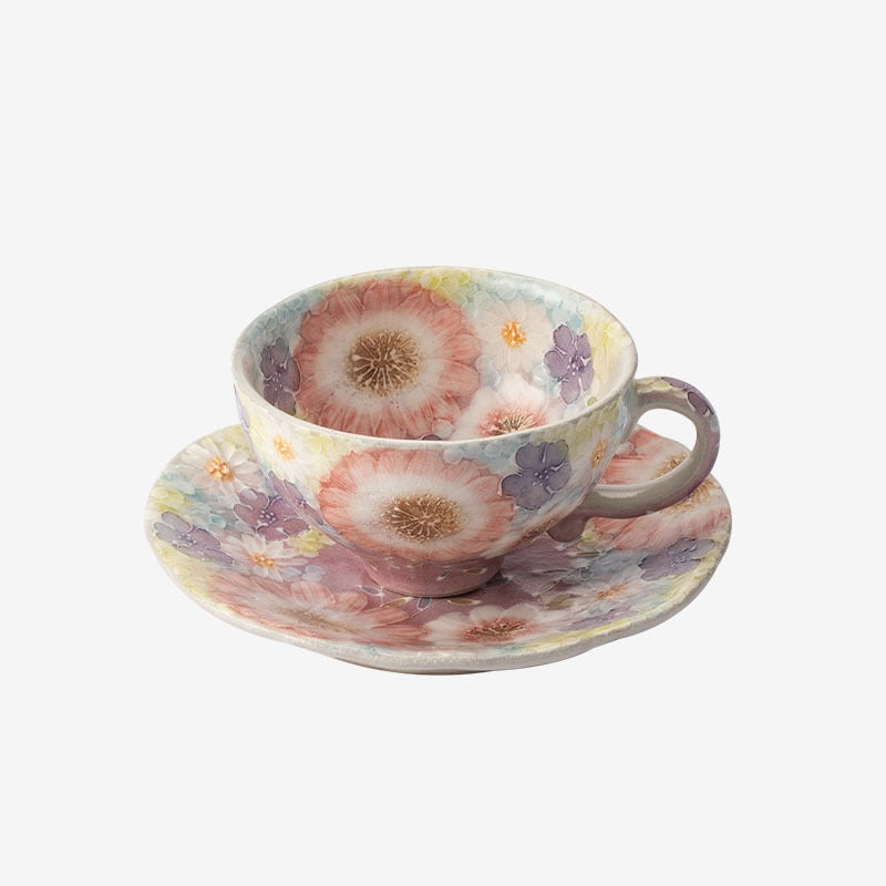 【瀨戶燒 SETO WARE】手繪 繁花 套杯