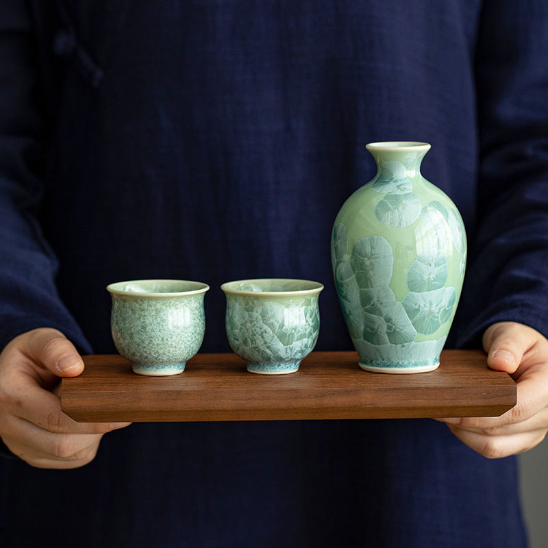 【美濃燒 MINO WARE】一壺兩杯 陶瓷酒具 三件套 木製の箱