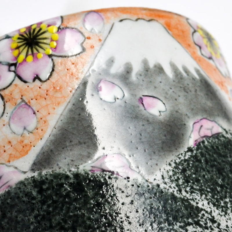 【九谷燒 KUTANI WARE】富士山櫻花 手繪水杯
