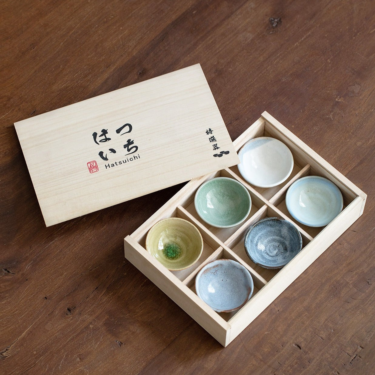 【志野焼 SHINO WARE】陶瓷茶盞 6 件裝 木製の箱