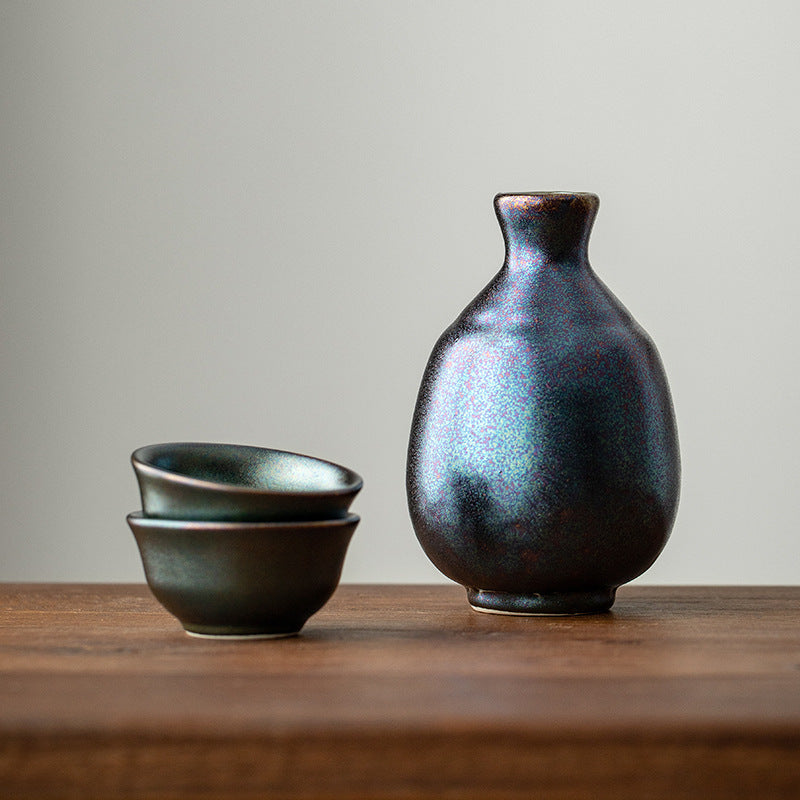 【美濃燒 MINO WARE】一壺兩杯 陶瓷酒具 三件套 木製の箱