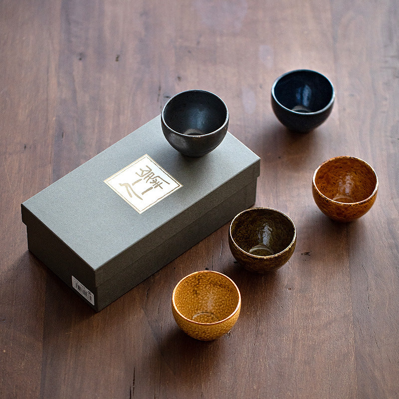 【美濃燒 MINO WARE】秋韻 復古 茶杯 五件套