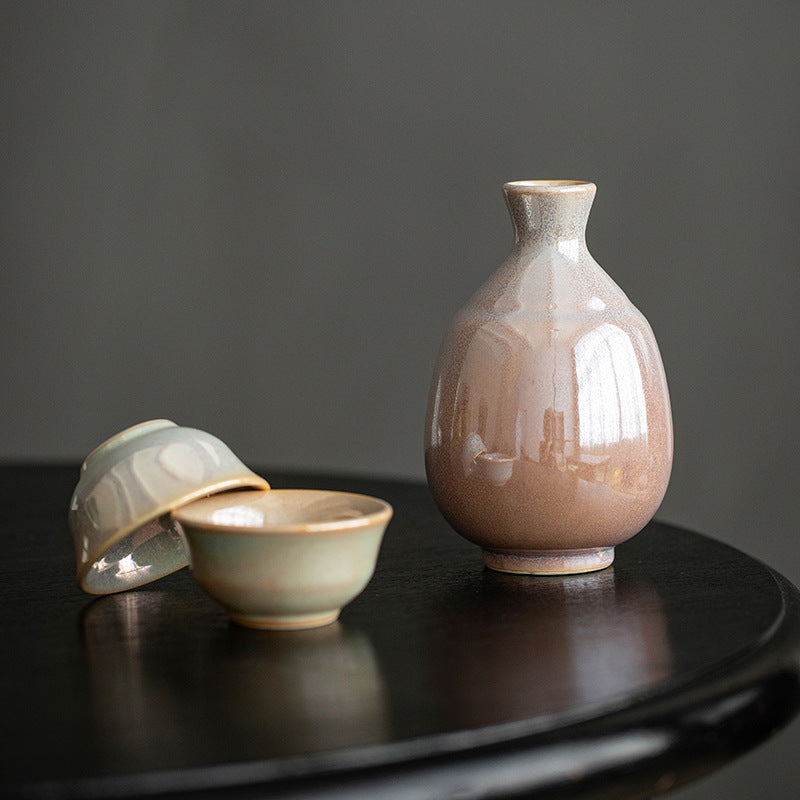 【美濃燒 MINO WARE】一壺兩杯 陶瓷酒具 三件套 木製の箱
