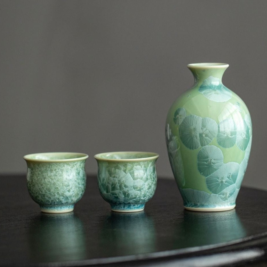 【美濃燒 MINO WARE】一壺兩杯 陶瓷酒具 三件套 木製の箱