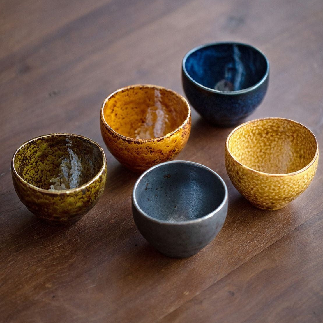 【美濃燒 MINO WARE】秋韻 復古 茶杯 五件套