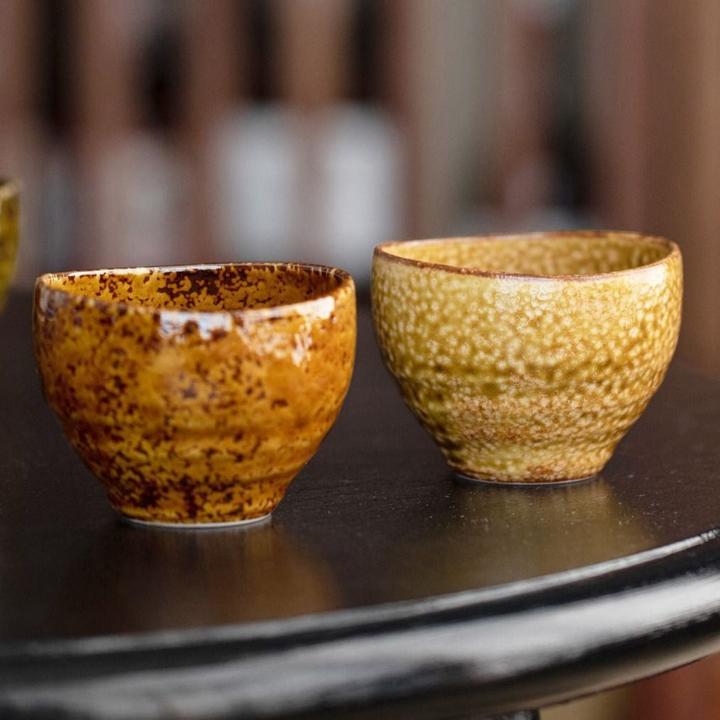 【美濃燒 MINO WARE】秋韻 復古 茶杯 五件套