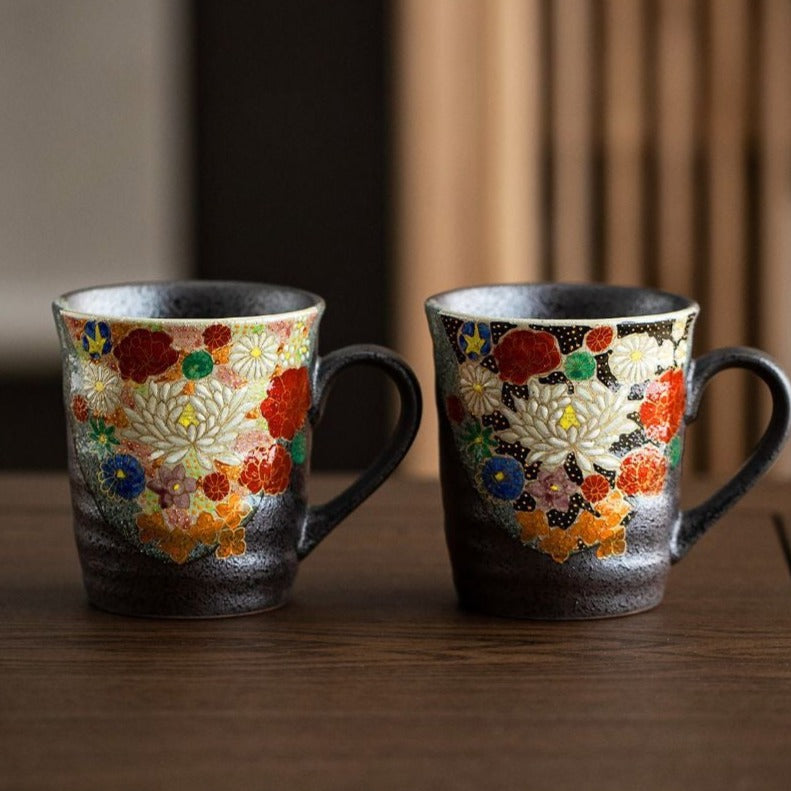 【九谷燒 KUTANI WARE】金花紋 咖啡對杯