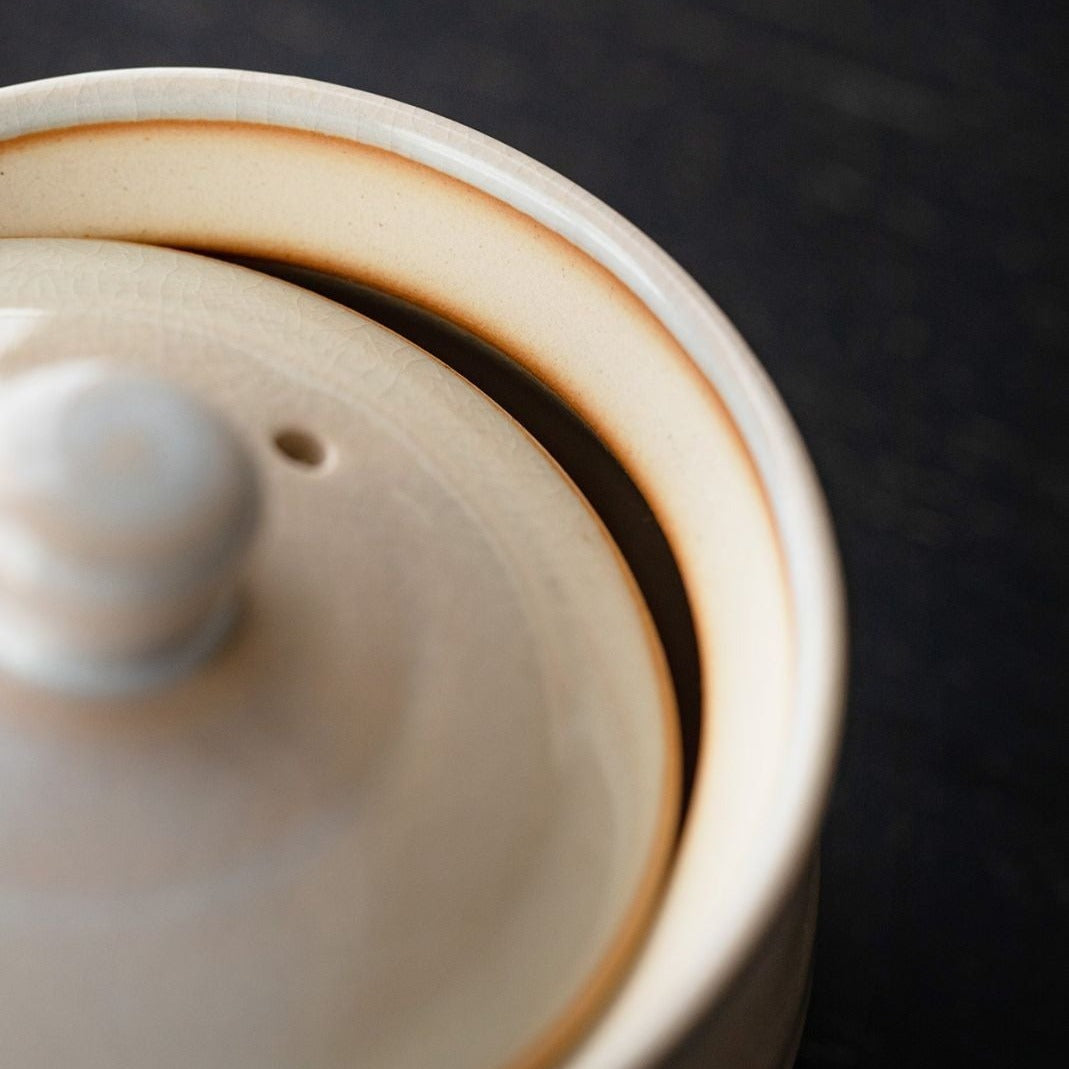 【萩燒 HAGI WARE】禪意冰裂紋理 工夫茶 7件套 木製の箱
