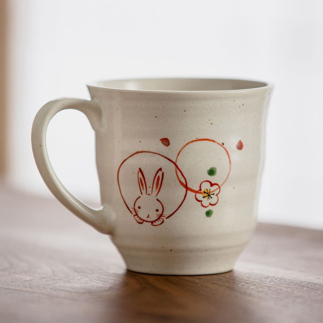 【美濃燒 MINO WARE】赤繪櫻花兔 馬克杯 對杯