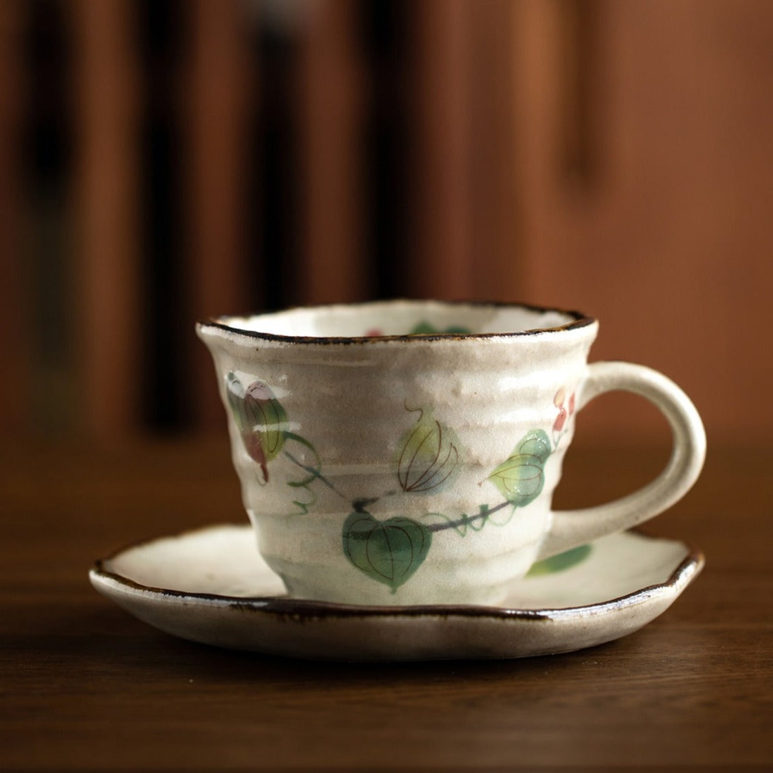 【美濃燒 MINO WARE】葡萄藤蔓 咖啡 套杯