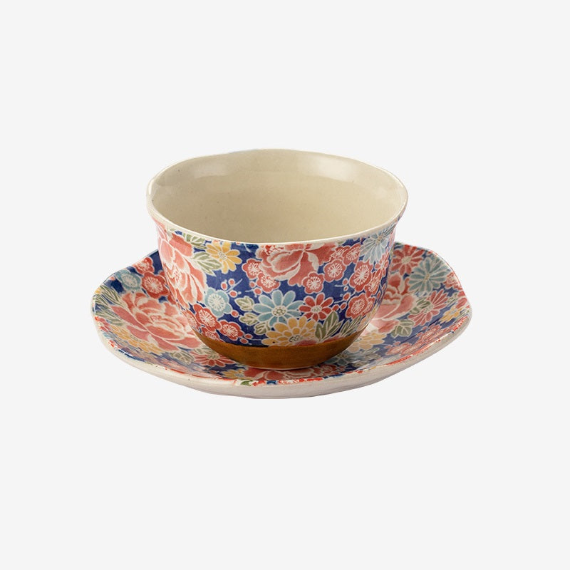 【美濃燒 MINO WARE】花朵茶碗 陶瓷 套裝