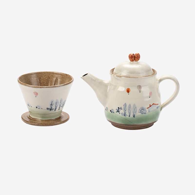 【樫村恭子 Kyoko Kashimura】 日本陶藝家手作 珈啡壺 珈啡套杯
