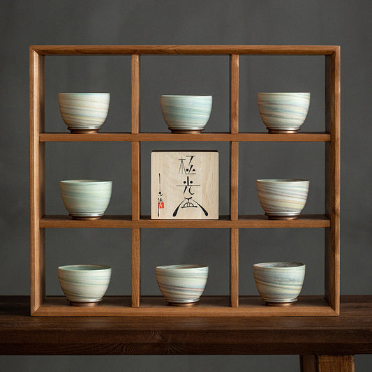 【須藤忠隆 Tadataka Sudo】 日本陶藝家手作 極光杯 木盒裝