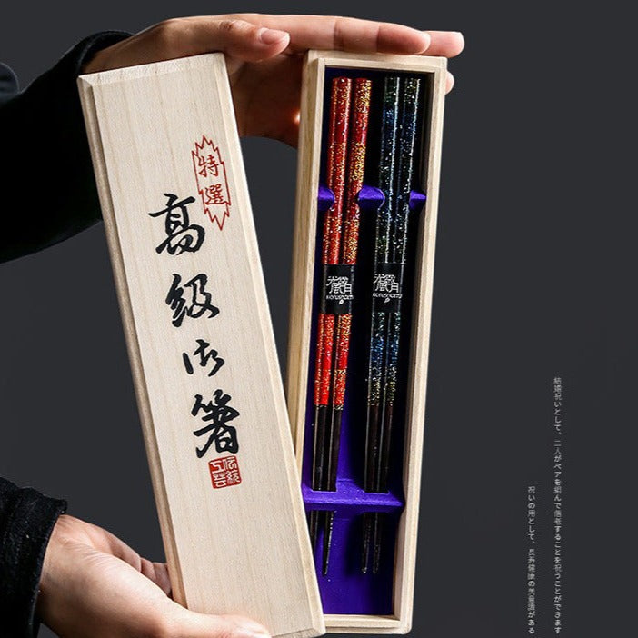 日式 手工漆 實木筷套裝
