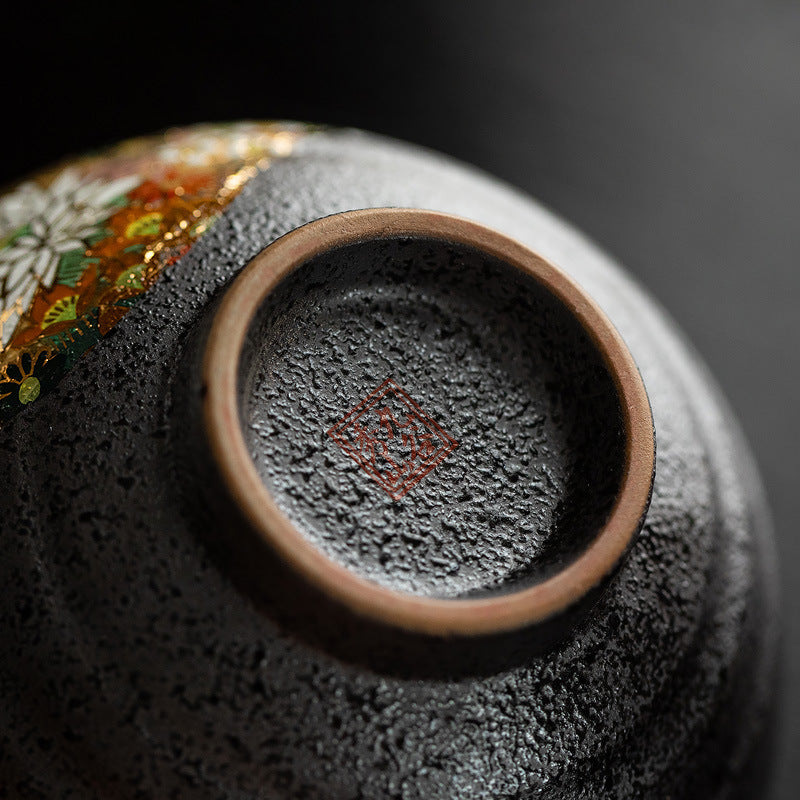 【九谷燒 KUTANI WARE】金色花海 陶瓷對碗 2件套