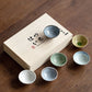 【志野焼 SHINO WARE】陶瓷茶盞 6 件裝 木製の箱