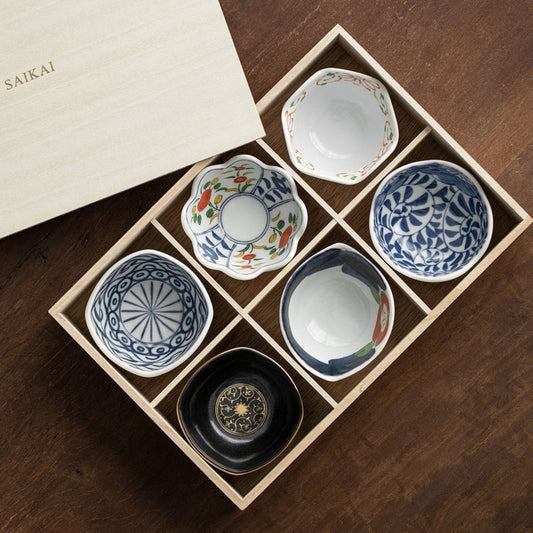 【波佐見燒 HASAMI WARE】陶瓷缽碗 6 件裝 木製の箱