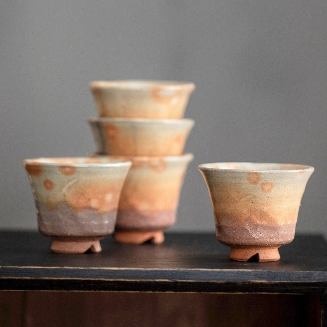 【萩燒 HAGI WARE】陶瓷茶具 7件套 木製の箱